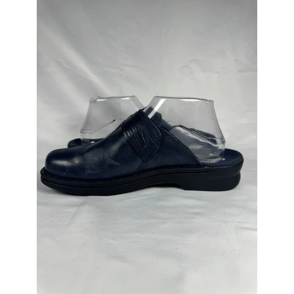 Clarks Patty Lorene Womens 7.5 M Clog Black Leather Closed Toe Slip On Shoes